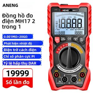 Máy Đo Điện Đa Năng Kỹ Thuật Số ANENG 2 Trong 1 Với Bộ Kiểm Tra Điện Trở Cách Điện Điện Áp AC/DC Diode Phạm Vi 0.001MΩ~20GΩ Dụng Cụ Chuyên Nghiệp Cho Thợ Điện