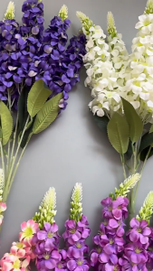 5Head Artificial Delphinium Flowers 57CM Realistic Faux Larkspur Bouquet for Home Wedding Party Decoration