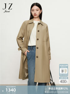 JZ Commuter British Style Mid-Length Womens Coat Autumn 2024 New Fashion Elegant Straight Cut Polyester Viscose Blend Long Sleeve Polo Collar