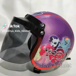 Helm anak motor retro motif untuk umur usia 2 3 4 5 6 tahun - anak bogo pst