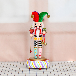 Hộp Nhạc Gõ Gỗ Hình Chú Hề Đế Tròn Đồ Trang Trí Nhà Cửa Quà Tặng Thủ Công Mỹ Nghệ