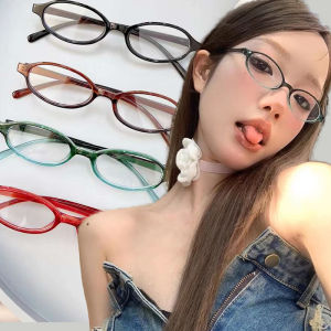 Màu xanh Retro vuông màu xanh lá cây hình bầu dục nhỏ kính khung khung của phụ nữ kính chống ánh sáng xanh thời trang mới Y2K phong cách kính khung