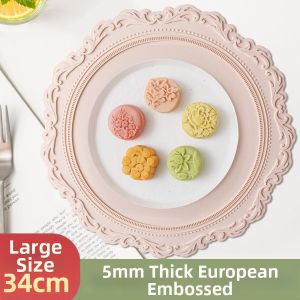 Nordic Style Thick Round Silicone Pad with Relief Design