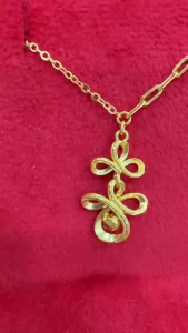 Poh Heng Jewellery 24K Petal Knot Necklace in Yellow Gold [Price By Weight]