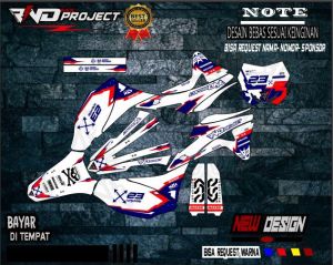 DECAL STICKER KLX GORDON (bisa di aplikasikan ke semua jenis motor Supermoto) fullbody bisa custom nama dan nomor