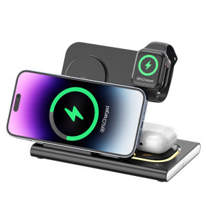 Foldable Fast Wireless Charger Stand For iPhone 14 13 12 Pro Max 11 Apple Watch 8 7 6 Airpods 3 in 1 Charging Dock Station