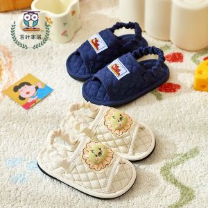 รองเท้าเดินแบบพื้นผิวเรียบพื้นยางสำหรับเด็กชายและเด็กหญิง วัสดุผ้าฝ้ายแท้ น้ำหนักเบา ดูดซับเหงื่อได้ดี รองเท้าเดินแบบบาง รองเท้าเดินแบบไม่มีเสียง