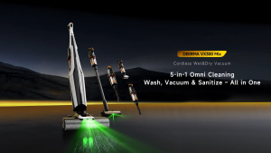 Deerma VX300MIX 22Kpa Wet and Dry Cordless Vacuum Mop Scrubber Washer | Hot Water Antibacterial | 5 in 1|Dual Edge | Deteksi Debu dengan