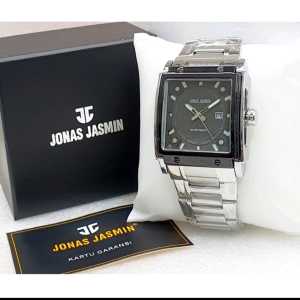 Jam Tangan Pria Original Jonas Jasmin 5307 Kotak Rantai Stainless Elegan Fashion Cowok Kekinian Keren Mewah