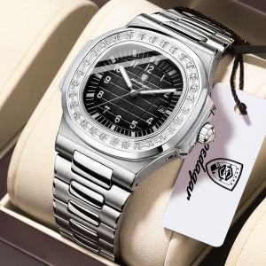 POEDAGAR | POEDAGAR Fashion Square Men Watch Waterproof Luminous Date Luxury Quartz Male Clock Stainless Steel Business Mens Watches Reloj