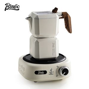 Ấm moka van đôi bincoo với bộ bếp gốm điện nhỏ gia đình Máy pha cà phê Máy mài tay Ý Bộ dụng cụ ăn cà phê 2 ly