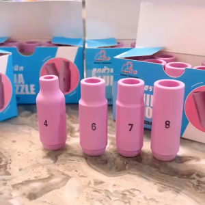 ลูกถ้วยเซรามิก อะไหล่เชื่อมอาร์กอน ชุดเชื่อมทิก TIG Alumina Nozzle WP-17/18/26 (10N45-50) WELDPLUS (ราคา1ชิ้น 5ชิ้น และ 10ชิ้น)