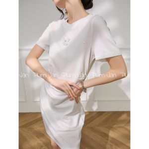 PlumJan | Elegant Casual White Short-sleeve Top