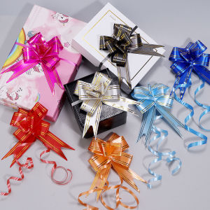 20 ชิ้นดึงดอกไม้โบว์สีทองขอบ Handmade ดึง Bows ริบบิ้นสําหรับเทศกาลวันเกิดงานแต่งงานของขวัญกล่องอุปกรณ์ตกแต่ง