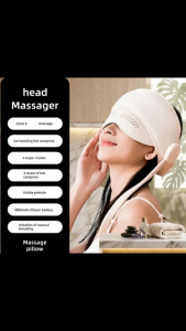 Smart Head & Eye Massager with Heat Compress | Electric Cordless Temple Kneading Eye Protection Mask
