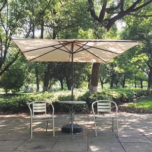 ร่มกันแดดปรับได้สำหรับกลางแจ้ง ป้องกันแสงแดด กันฝน ร่มสนามสำหรับระเบียง สีเขียว ไม่รวมฐาน