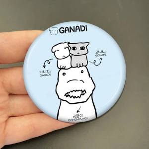 Cute GANADI Creative Pins Funny Faces Round Snap-in Brooch Badge Backpack Hat Accessories Jewelry Gifts