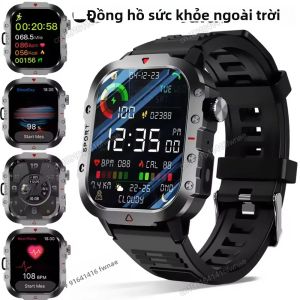 Đồng Hồ Thông Minh Quân Sự 2025 Dành Cho Nam Chống Nước IP68 5ATM Theo Dõi Thể Dục Thể Thao Ngoài Trời Theo Dõi Sức Khỏe Màn Hình 2.01 Inch Hỗ Trợ Gọi Bluetooth Tương Thích Với Android & iOS