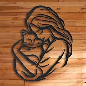 CIFbuy | CIFbuy Metal Wall Art Iron Cat Silhouette Decor Easy to Hang Whimsical Feline Room Decoration Home Ornament