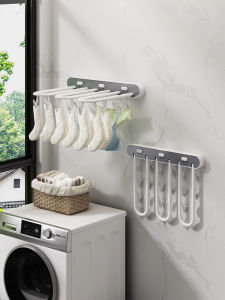 Foldable Clothes Drying Rack Indoor Balcony Bathroom Plastic Hanger Underwear Socks Multi-Function Storage Organizer Nordic Style