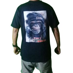 Kaos Distro Premium Sablon Dua sisi Bahan Katun Combed 24s Lengan Pendek Reguler size