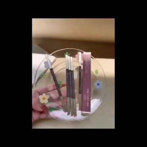 2 in 1 ดินสอเขียนคิ้ว กันน้ำ Double Eyebrow Pencil หมุน - สีของเลือด 2 นักชื่อ หมายถึงปัดคิ้ว เป็นไลบรารี