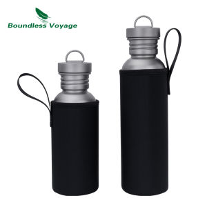 Boundless Voyage Titanium Water Bottle Single Layer Wide Mouth & Leak-Proof & Reusable Outdoor Drinkware Ultralight for Hiking