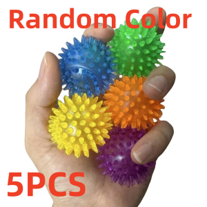 TPR Colored Spike Ball Massage Decompression Ball Pet Toys Adult Palm Grip Strength Training Ball Fitness Stress Relief Tool