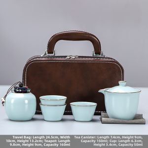 Portable Travel Tea Set Gift 1 Pot and 3 Cups
