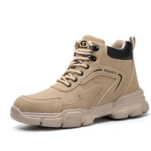 Fashion Men Boots Safety Shoes Men Work Shoes High Top Protective Safety Boots Man Anti Smash Anti-Stab Safety Work Shoes Men