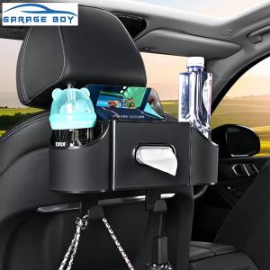 1pc Multifunctional 4-in-1 Car for Seat Back Organizer ABS Material with Tissue Holder Cup Holder Phone Stand and Hook for Vehicle Storage