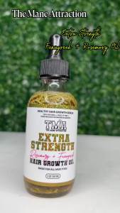 The Mane Attraction Extra Strength Rosemary   Fenugreek Herbal Hair Growth Oil  Infused With Castor Oil for ALL Hair Types Mini 2oz