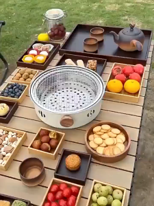 เตาปิ้งย่าง ใช้ถ่าน แบบพกพา ขนาด 28 cm.ตะแกรงย่าง เตาปิ้งย่างเกาหลี บาร์บีคิว (1ชิ้น)