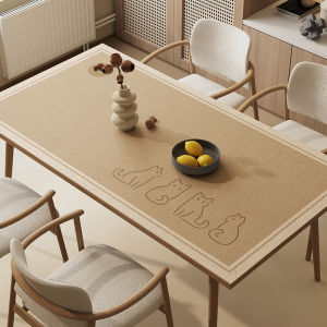 Waterproof Oil-resistant Linen-like Table Mat Leather Desktop Protection Pad Heat-resistant High Temperature Proof Tea Table Pad