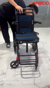KANBEIO Lightweight Wheelchair - Easy Carry with Pull Rod Foldable for Travel & Elderly Use