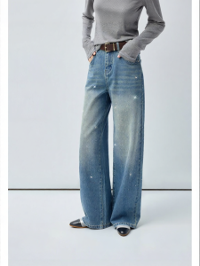 VEGA CHANG | Quần Jeans Đùi Dài Lấp Lánh Có Glitter Cho Nữ