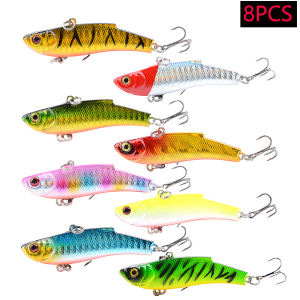 8pcs Long Tall Winter VIB Fishing Lures Set Hard Baits Kit Artificial Wobblers For Trolling Pike Carp Fishing Tackle Swimbait