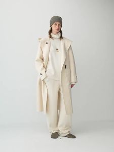 INSIS FEMME | Hooded Double Faced Long Coat Wool