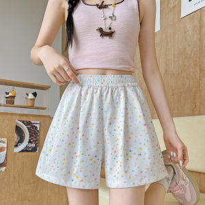 MiiOW | Casual High Waist Short Pants Womens Summer New Style Five Parts Loose Slimming Pants Comfortable Polyester Fiber Straight Leg