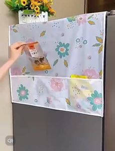 Refrigerator Washing Machine Top Dust Cover with Pocket Organizer Dustproof Oilproof Cover
