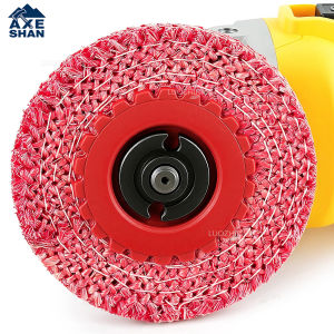 100mm(4″) Red Hemp Polishing Wheel Angle Grinder Grinding Disc for Stainless Steel Iron Aluminum Deburring Rust Removal Tools