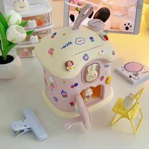 Hokaichi Cute mushroom house design piggy bank for children with FREE 3D sticker