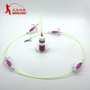 Handmade Octopus Hook Soft Bait Fishing Hooks Stainless Steel Eight Arm Fish Hook Glowing Nighttime Fishing Gear for Ocean Boat And Beach