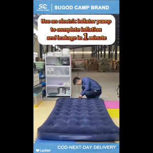 Air bed with Automatic Pump Queen Air Mattress Heavy Duty Inflatable Bed Set for Camping Home Guest Travel