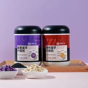 紫薯魔芋代餐粥Purple potato and konjac meal substitute Congee 500g nutritious instant staple breakfast oatmeal 营养即食主食早餐燕麦片饱腹冲饮粗粮食品轻食粉