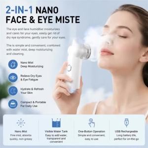 Máy Phun Sương Dưỡng Ẩm Mắt Nano Máy Xông Mặt Chăm Sóc Mắt Máy Tạo Độ Ẩm Làm Dịu Mắt Khô Mặt Nạ Mắt Nhựa Không Cần Điện