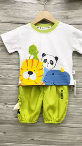 Terno for Kids Boy Cute Animal Apple Green Casual Outfit fashion trousers 1-5yrs old E94