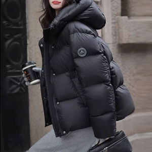 Womens down Cotton Jacket 2025 New Loose Thickened Short Bread Style Winter Outerwear Casual Loose Fit Breathable Zipper
