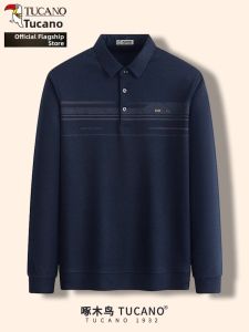 TUCANO | Long Sleeve Collar Casual Thin Polo Shirt for Middle Aged Men