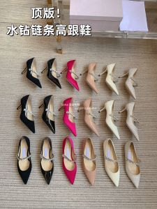 เรียบหรู รองเท้าส้นสูงเจ้าสาวประดับเพชร ลื่น หนัง ส้นแหลม ผู้หญิง รองเท้าเดี่ยว ทันสมัย สไตล์ยุโรป